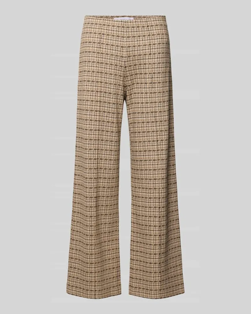 RAFFAELLO ROSSI  Regular Fit Weite Hose aus Viskose-Baumwoll-Mix Modell 'ELAINE Beige
