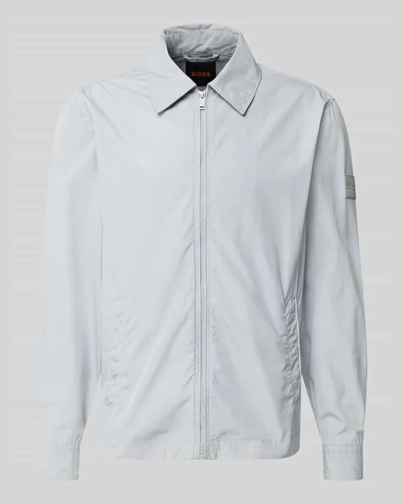 HUGO BOSS Regular Fit Overshirt aus reiner Baumwolle Modell 'LUTTI Eisblau