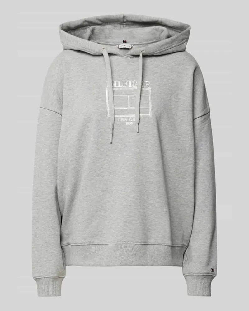 Tommy Hilfiger Oversized Hoodie mit überschnittenen Schultern Mittelgrau