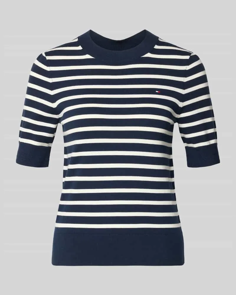Tommy Hilfiger Regular Fit Strickpullover aus Baumwoll-Mix Marine