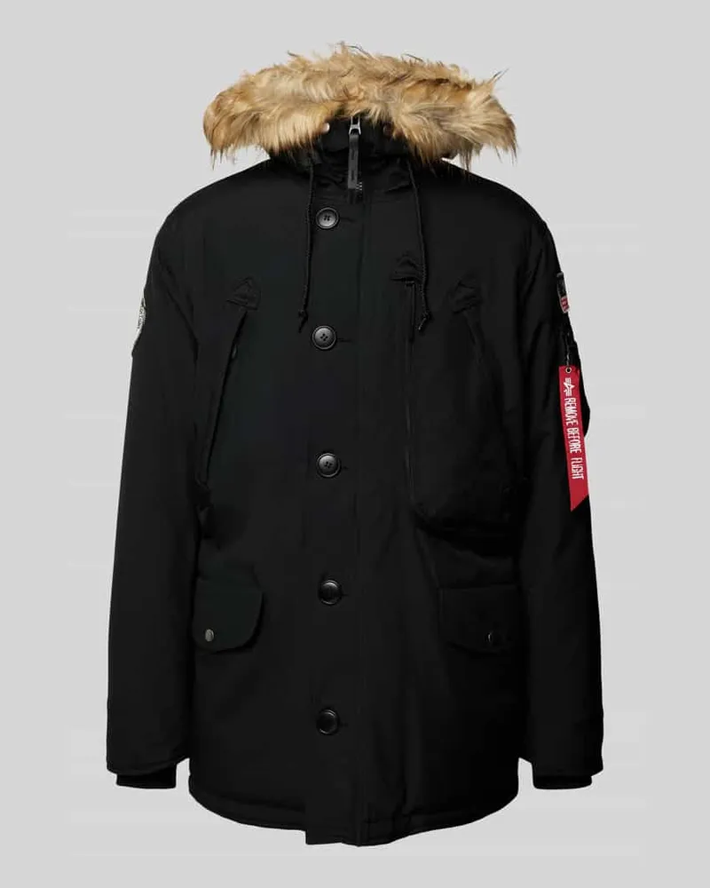 Alpha Industries Parka mit Stehkragen Anthrazit