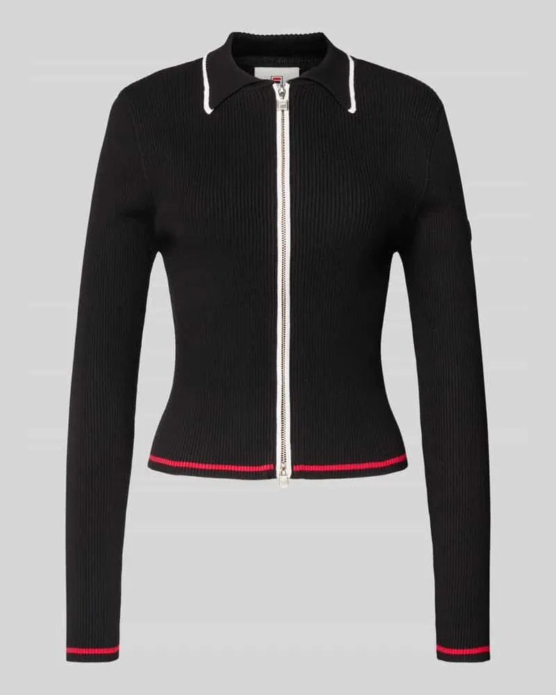 Fila Slim Fit Strickjacke mit Zweiwege-Reißverschluss Modell 'SIMONTE Black