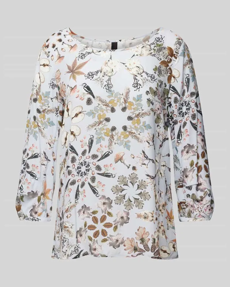 Marc Cain Slim Fit Bluse mit 3/4-Arm Hellblau