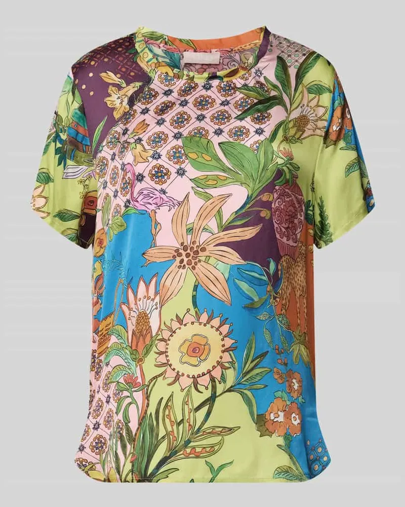 Liu Jo Relaxed Fit T-Shirt aus reiner Viskose Gruen