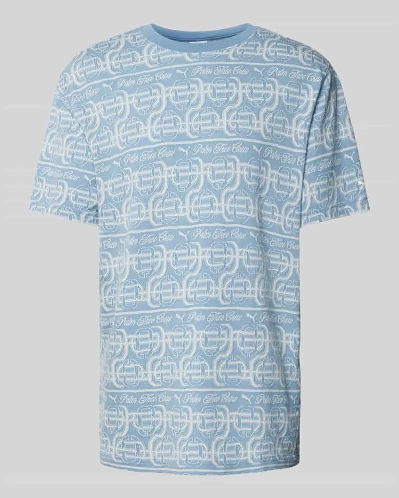 Puma T-Shirt mit Allover-Muster Hellblau