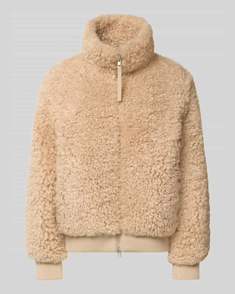 Marc O'Polo Regular Fit Teddyjacke mit Stehkragen Beige