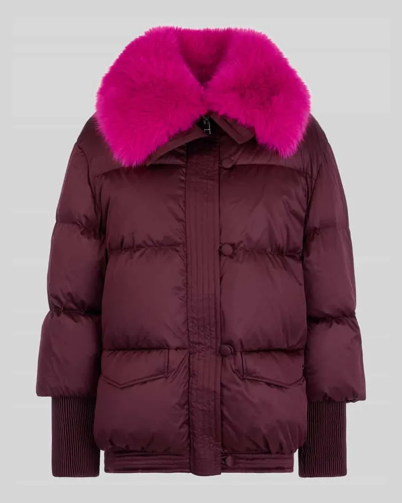 Marc Cain Steppjacke mit abnehmbarem Fellkragen Bordeaux