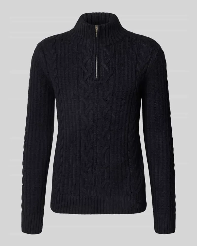 Superdry. Slim Fit Strickpullover mit Woll-Anteil Modell 'JACOB Dunkelblau