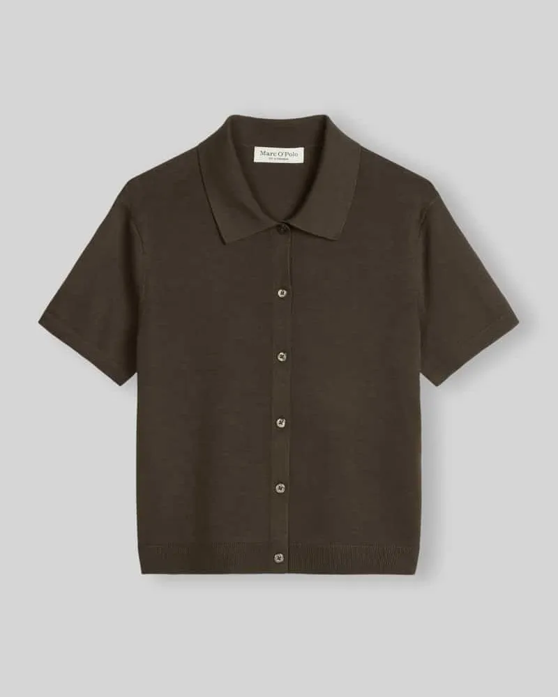 Marc O'Polo Regular Fit Poloshirt aus Baumwoll-Mix Mittelbraun