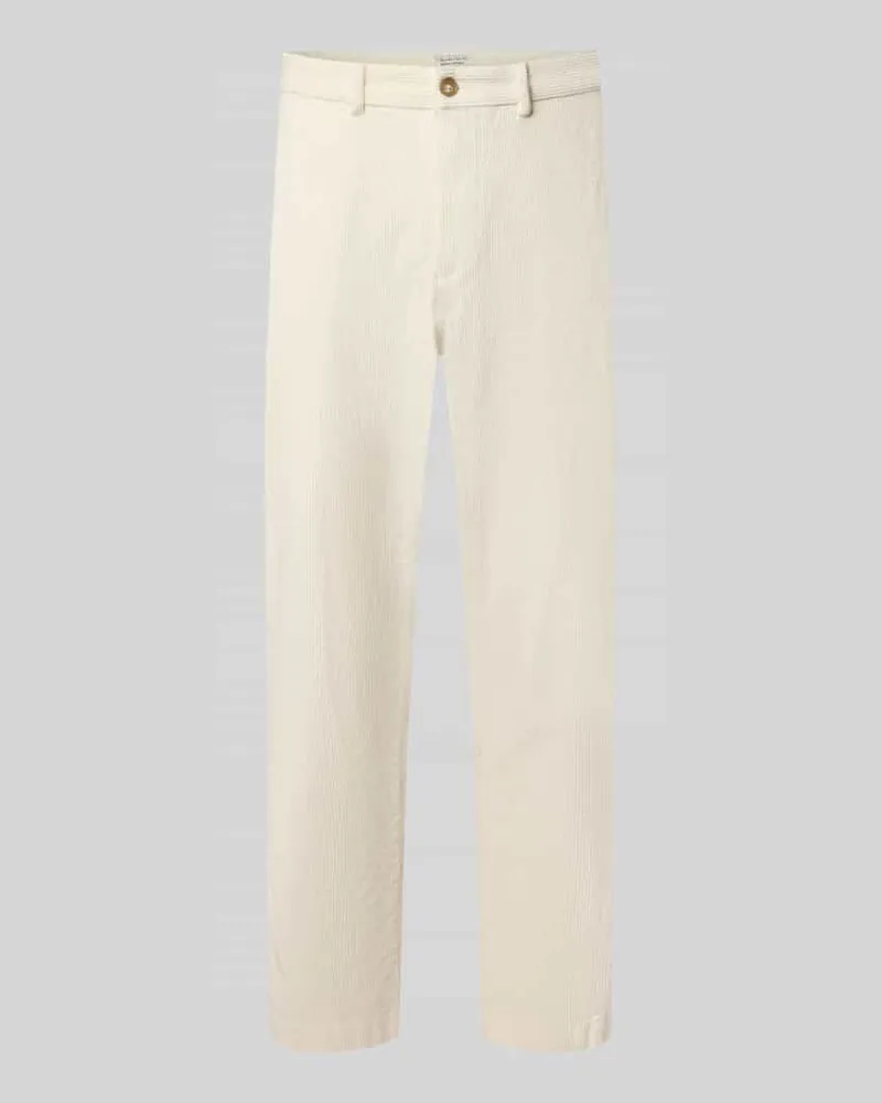 Casual Friday Cordhose mit seitlichen Eingrifftaschen Offwhite