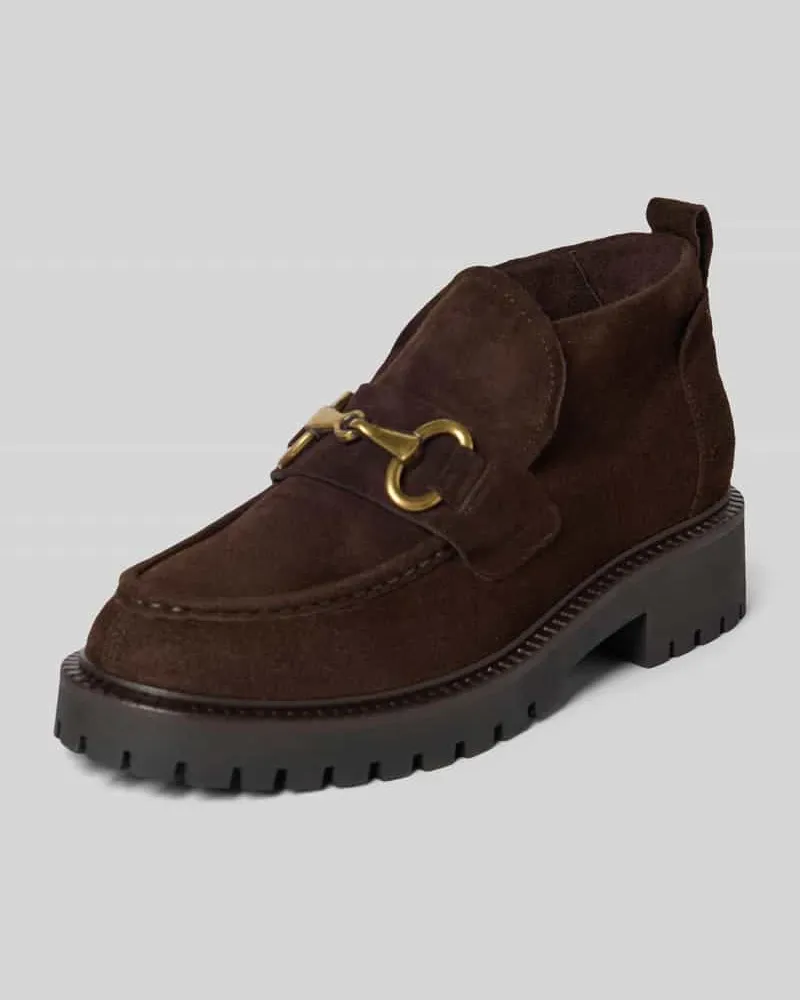 Marc O'Polo Loafer aus echtem Veloursleder Modell 'PHIA 17B Dunkelbraun