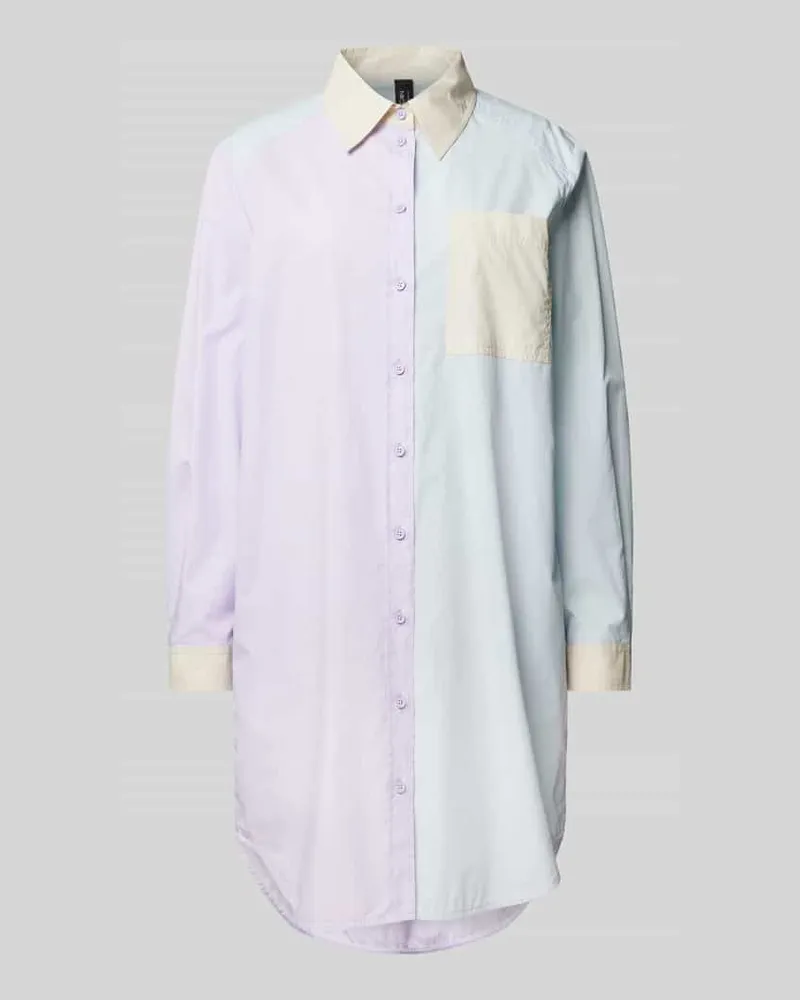 Marc Cain Knielanges Hemdblusenkleid mit Brusttasche Flieder