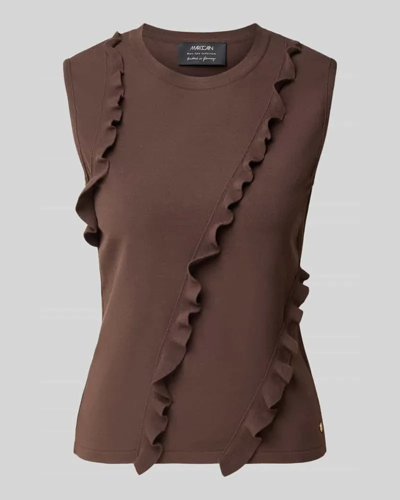 Marc Cain Regular Fit Top aus Viskose-Mix Dunkelbraun