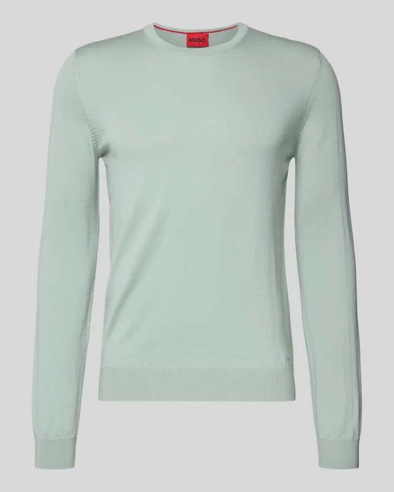 HUGO BOSS Regular Fit Strickpullover aus reiner Schurwolle Modell 'SAN CEDRIC Mint