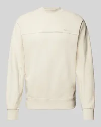 HUGO BOSS Longsleeve mit Label-Stitching Modell 'We_Natural Offwhite