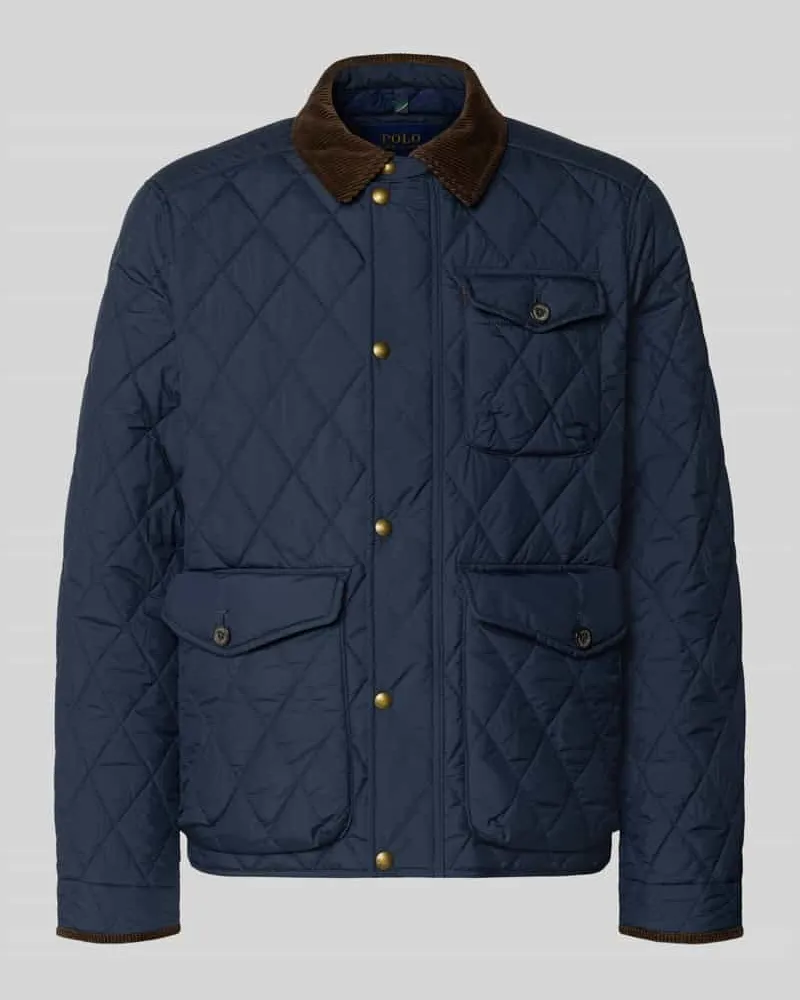 Ralph Lauren Regular Fit Steppjacke mit Druckknopfleiste Marine