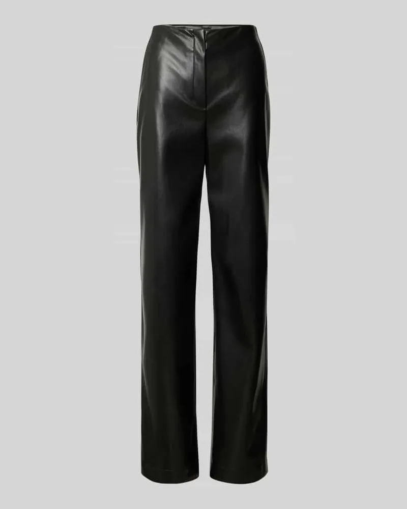 HUGO BOSS Regular Fit Hose in Lederoptik mit seitliche Eingrifftaschen Modell 'TIMIRAS Black