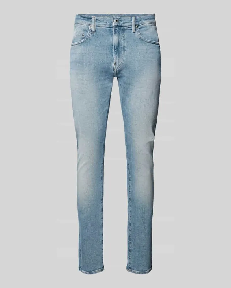 G-STAR RAW Skinny Fit Jeans mit Gürtelschlaufen Modell 'Revend Hellblau