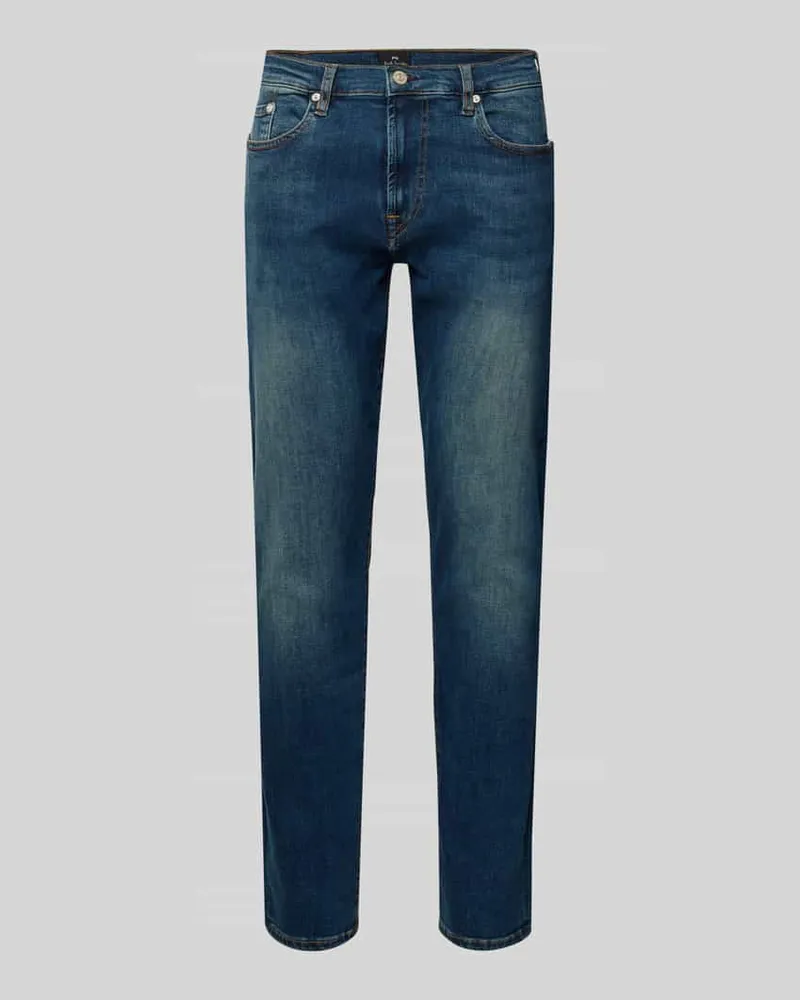 Paul Smith Tapered Fit Jeans im Used-Look Jeansblau