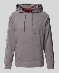 HUGO BOSS Hoodie mit Label-Stitching Mittelgrau