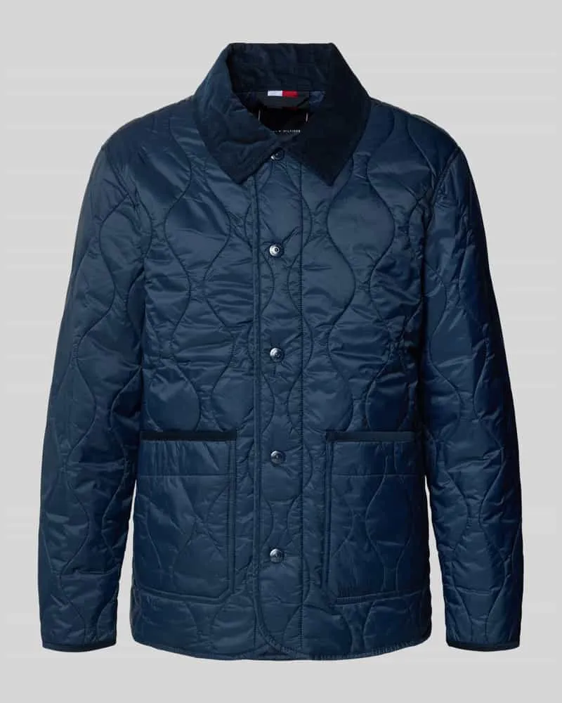 Tommy Hilfiger Regular Fit Steppjacke mit Cord-Kragen Marine