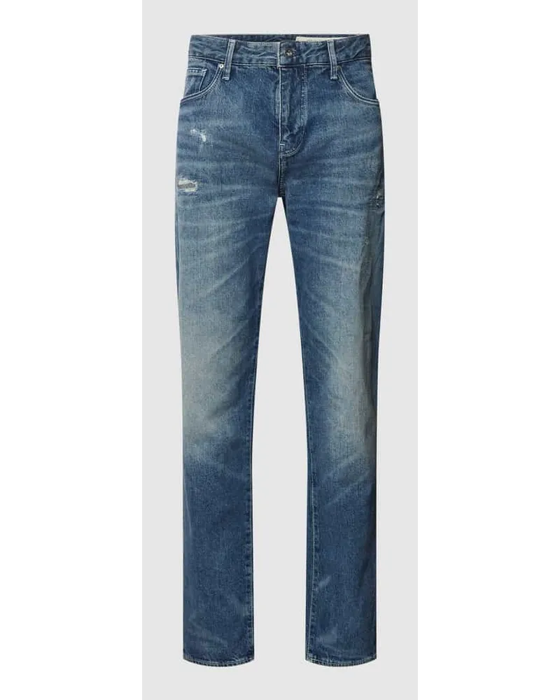 Armani Exchange Slim Fit Jeans im Destroyed-Look Blau