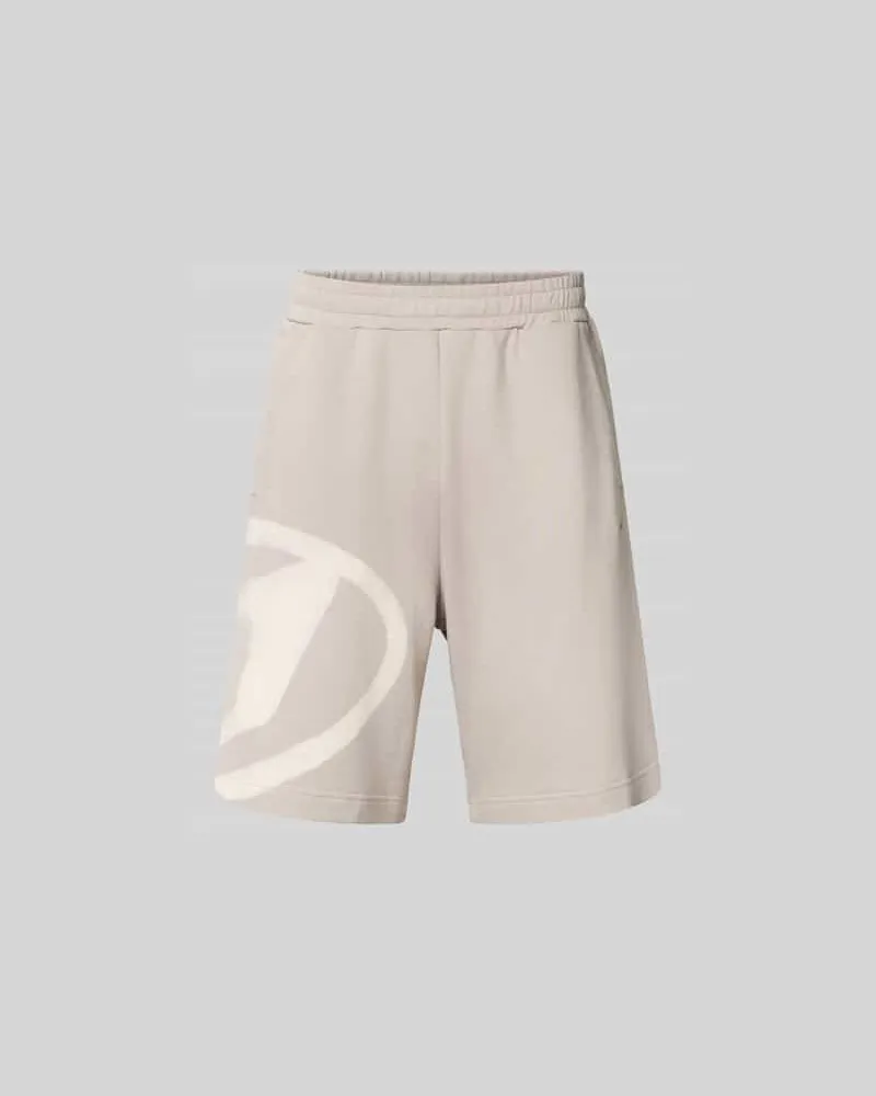 Diesel Sweatshorts mit elastischem Bund Hellgrau