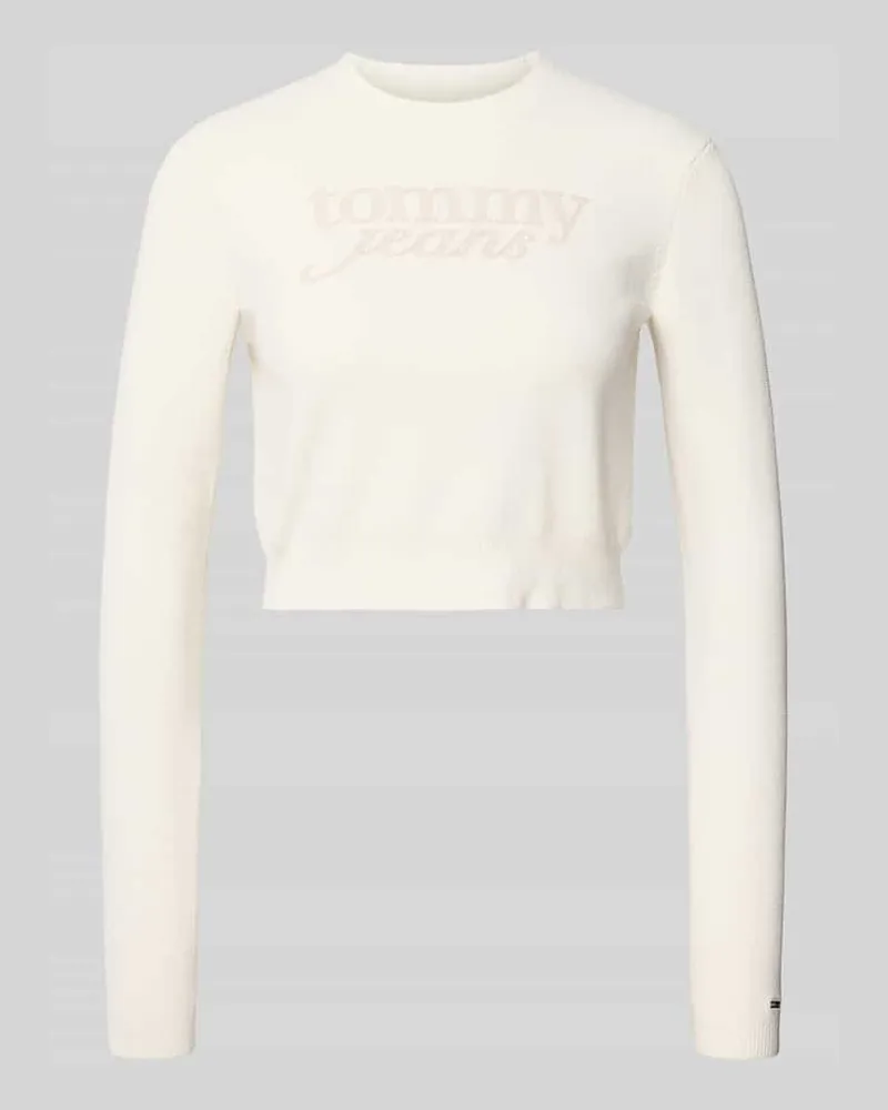 Tommy Hilfiger Regular Fit Pullover mit Label Stitching Offwhite