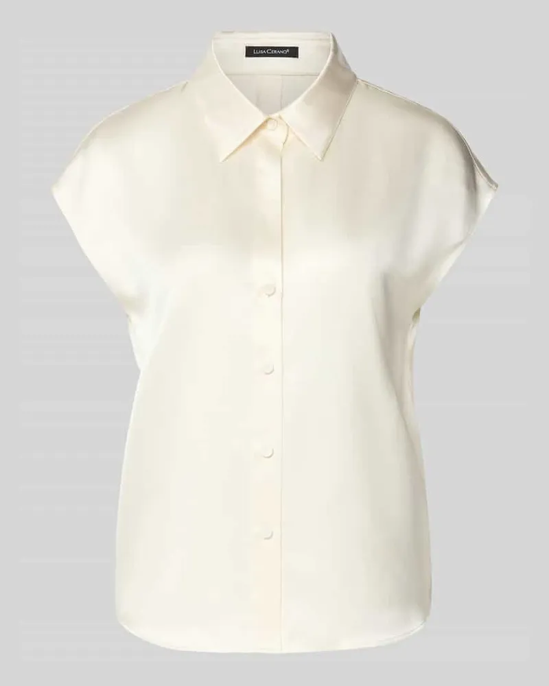 Luisa Cerano Regular Fit Bluse aus Seide mit Knopfleiste Offwhite
