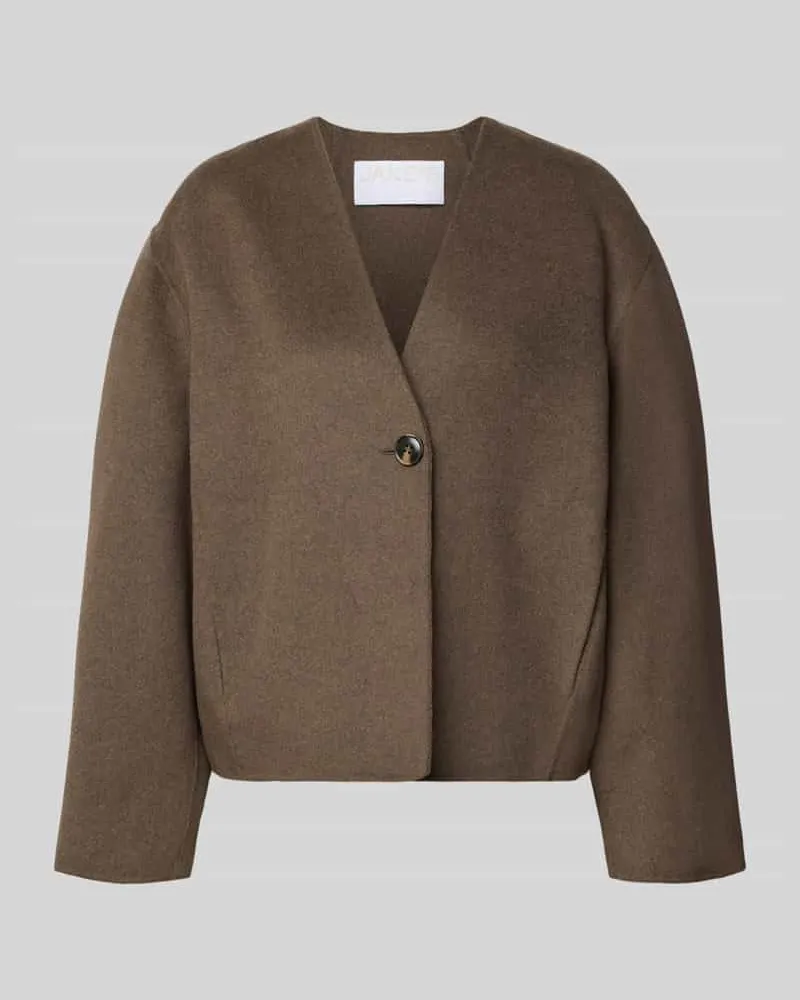 JAKE*S Regular Fit Blouson aus Woll-Mix Schoko