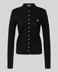 Ralph Lauren Slim Fit Poloshirt mit Label-Stitching Black