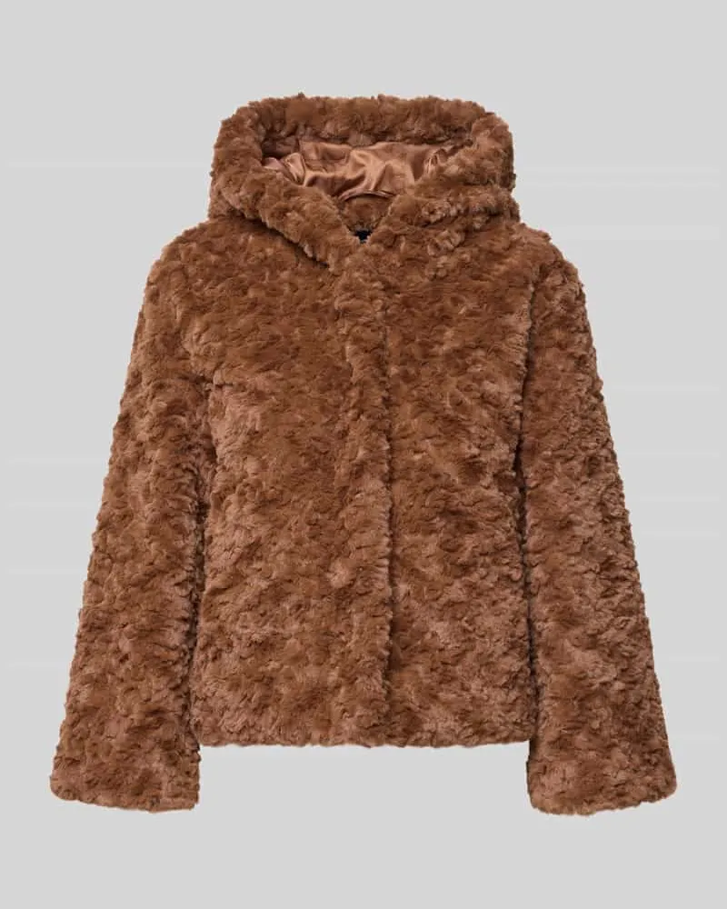 monari Jacke aus Kunstfell mit Kapuze Cognac