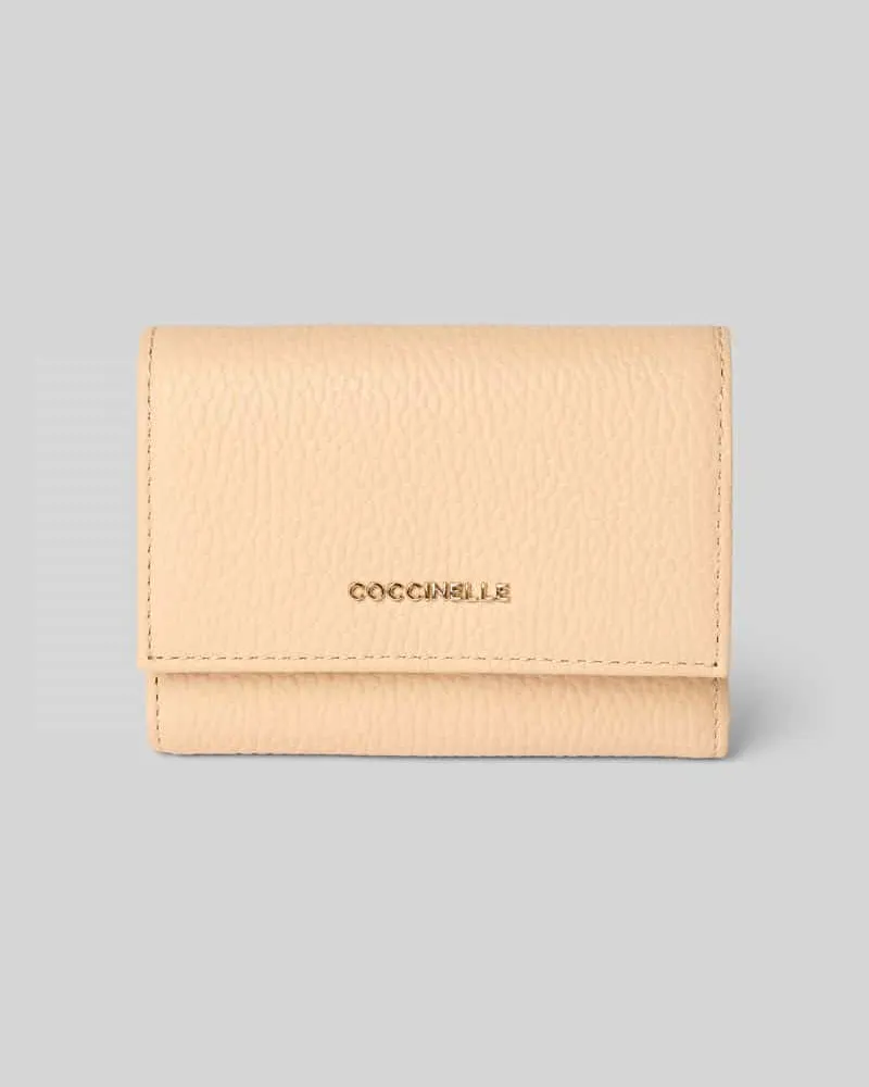 Coccinelle Portemonnaie mit Label-Applikation Hellgelb