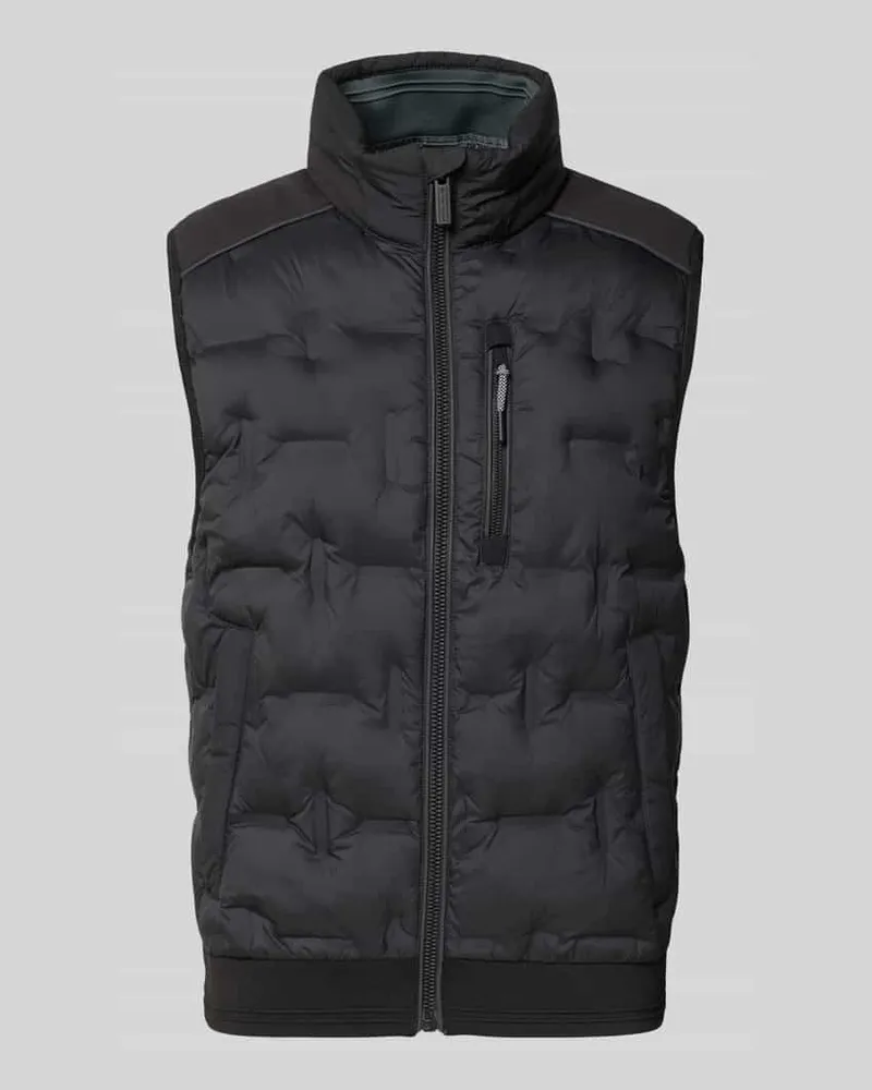 Tom Tailor Regular Fit Outdoor-Weste mit reflektierenden Elementen Black
