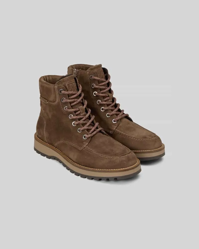 Marc O'Polo Boots mit Reißverschluss aus Rindsvelours Taupe