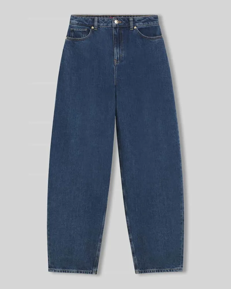 HUGO BOSS Barrel Fit Jeans aus reiner Baumwolle Modell 'GIMINE_5 Marine