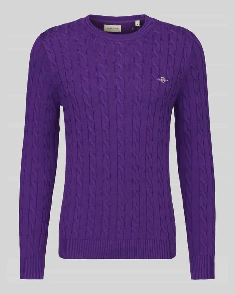 Gant Pullover mit Logo-Stickerei Lila