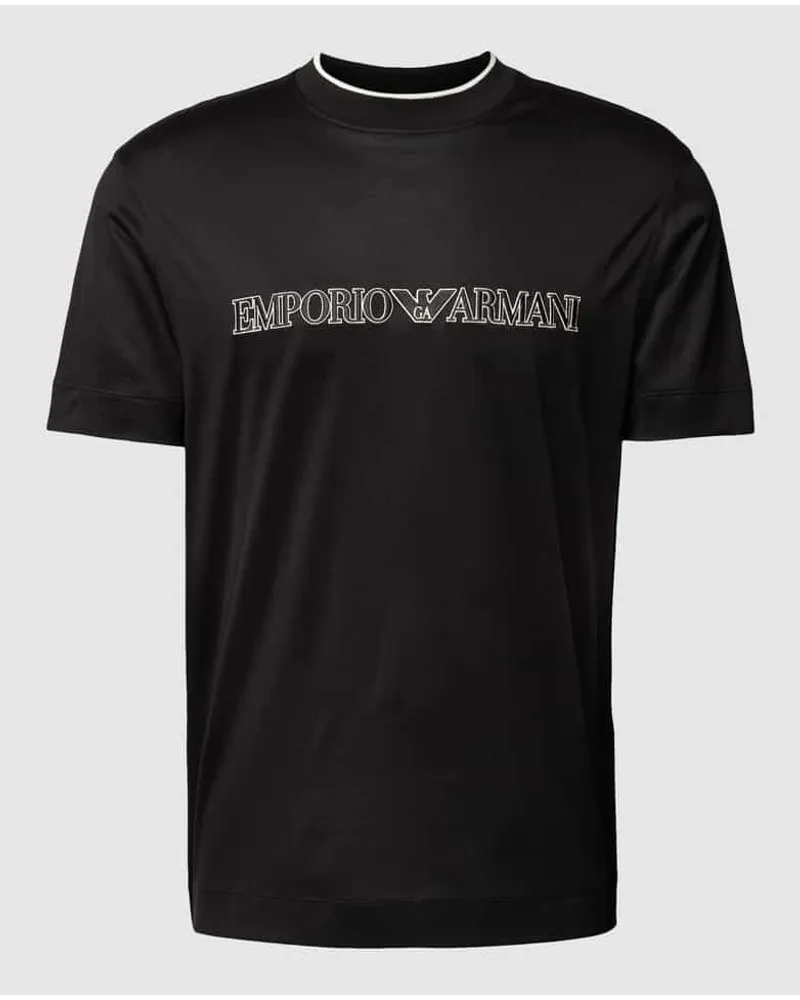 Emporio Armani T-Shirt mit Label-Print Black