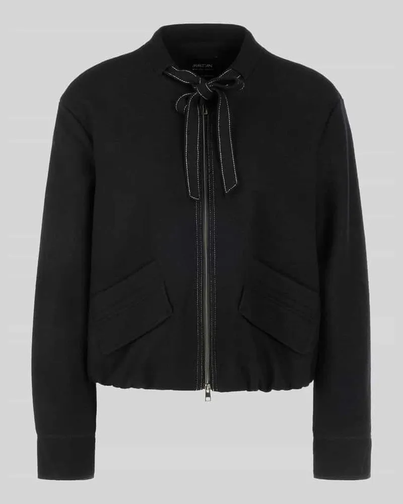 Marc Cain Blouson aus Wolle mit Schleifendetail Black