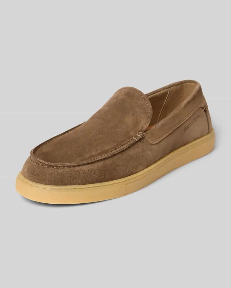 Marc O'Polo Loafer aus reinem Rindnubuk Modell 'KARO 6B Taupe