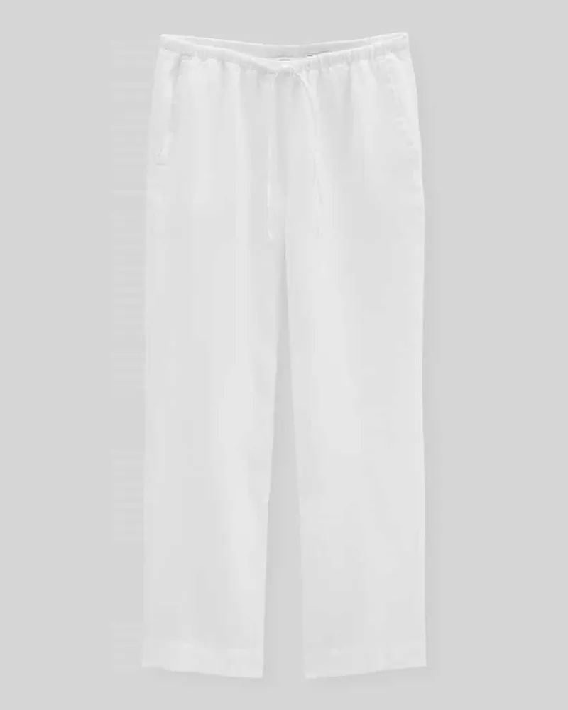 Marc O'Polo Straight Fit Leinenhose aus reinem Leinen Weiss