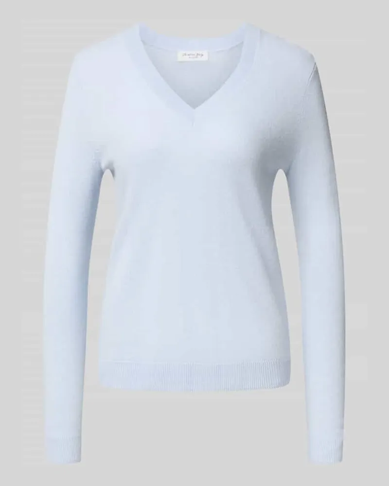 Christian Berg Strickpullover mit V-Ausschnitt Hellblau