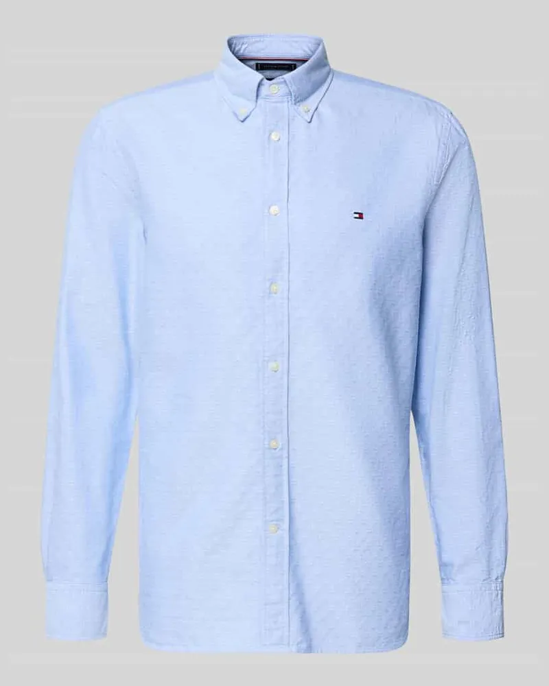 Tommy Hilfiger Regular Fit Freizeithemd aus reiner Baumwolle Bleu