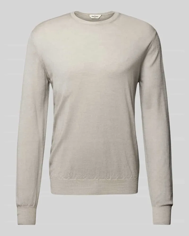 Gran Sasso Strickpullover mit gerippten Abschlüssen Beige