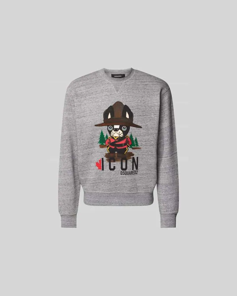 Dsquared2 Sweatshirt mit Label-Print Mittelgrau