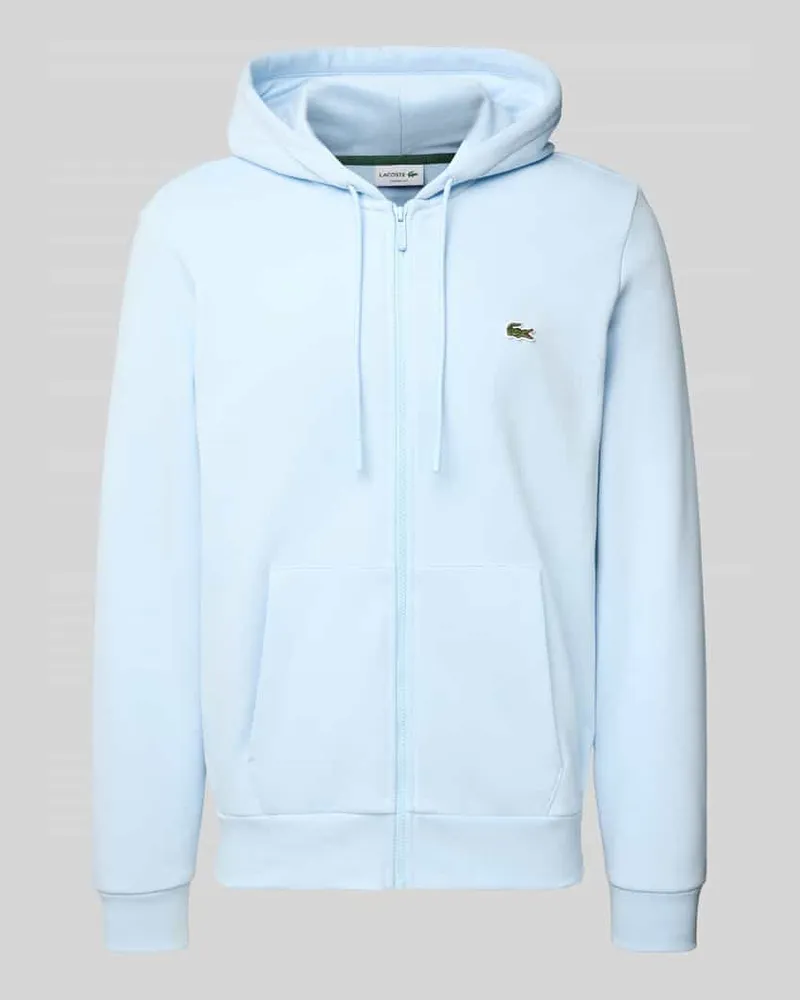 Lacoste Regular Fit Sweatjacke aus Baumwoll-Mix Hellblau