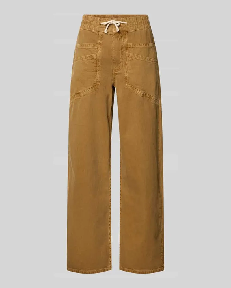 ba&sh Wide Leg Jeans mit elastischem Bund Modell 'FIMA Camel