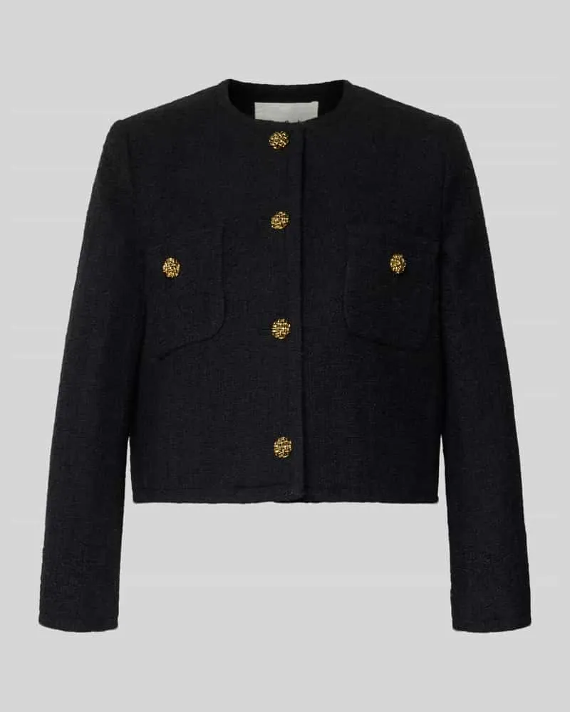 ba&sh Regular Fit Blazer mit Rundhalsausschnitt Modell 'MEREDITH Black