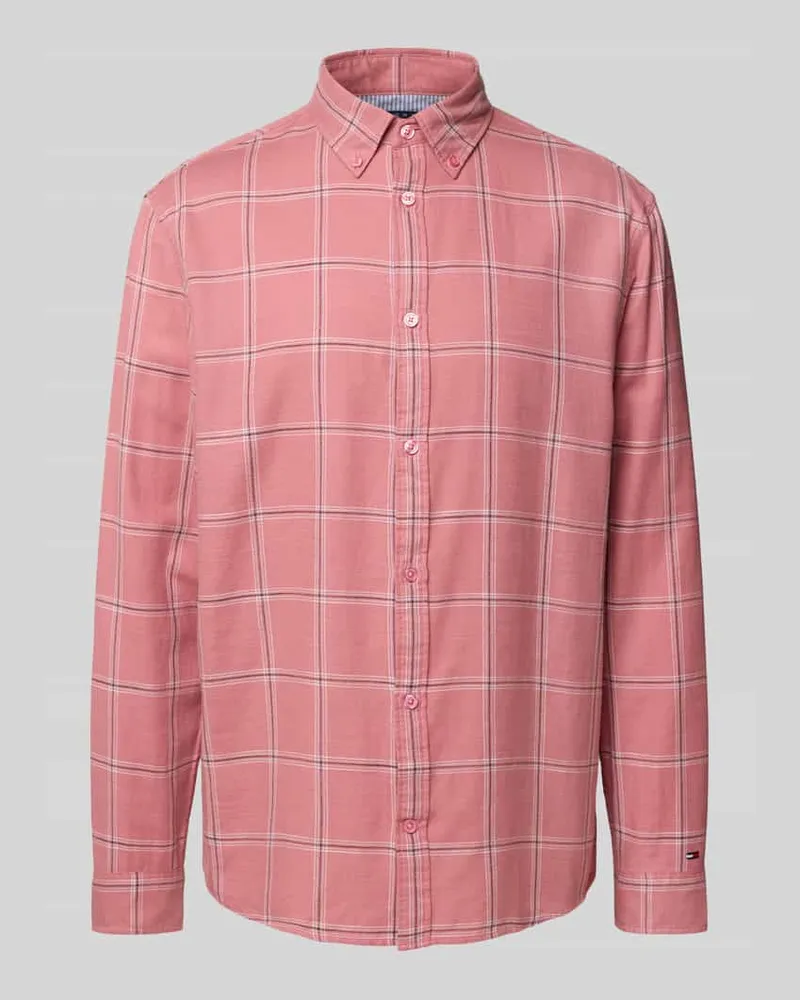 Tommy Hilfiger Regular Fit Freizeithemd aus reiner Baumwolle Koralle