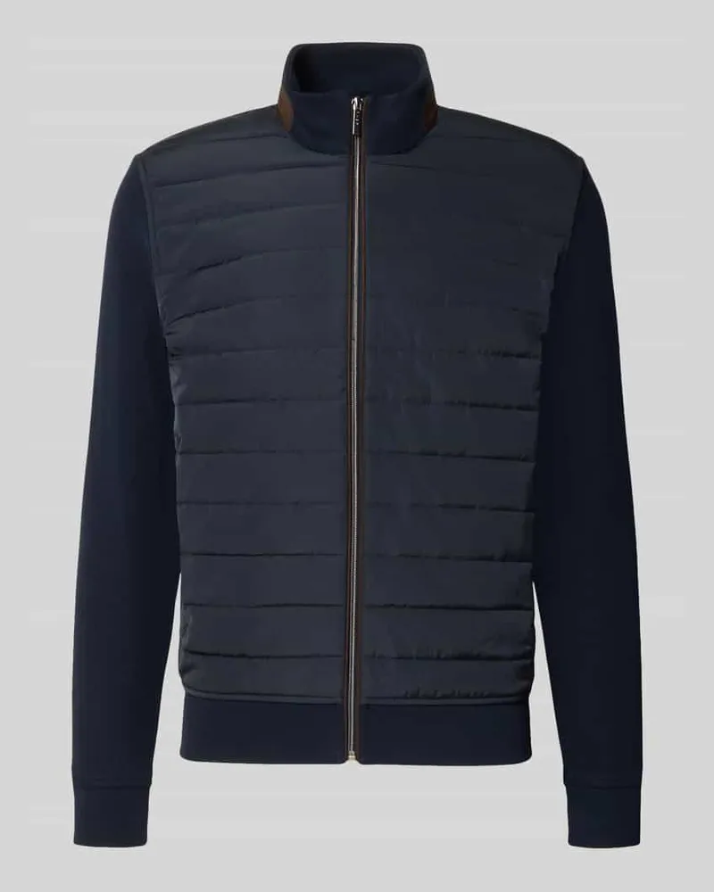 Bugatti Sweatjacke mit Stehkragen und Reißverschluss Marine
